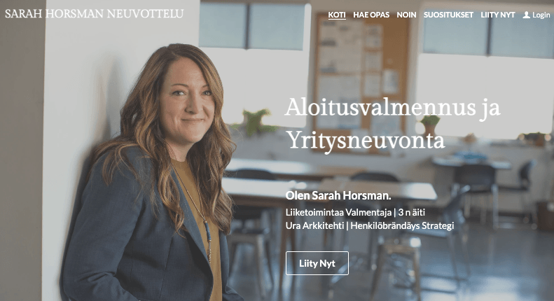 Sarah Horsmanin konsultointiliiketoiminnan malli