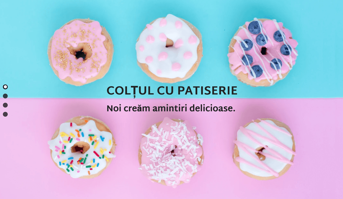 Șablonul Pastry Corner de la Strikingly