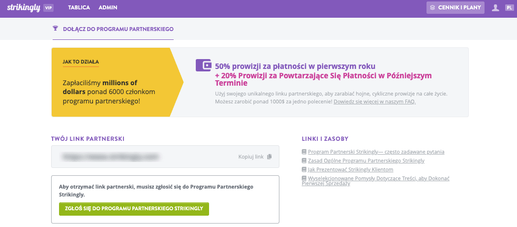 Strikingly Program Partnerski