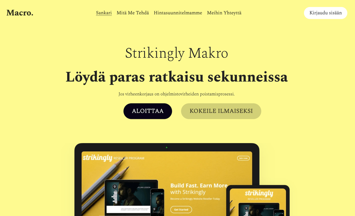 Makro Malli Strikinglystä