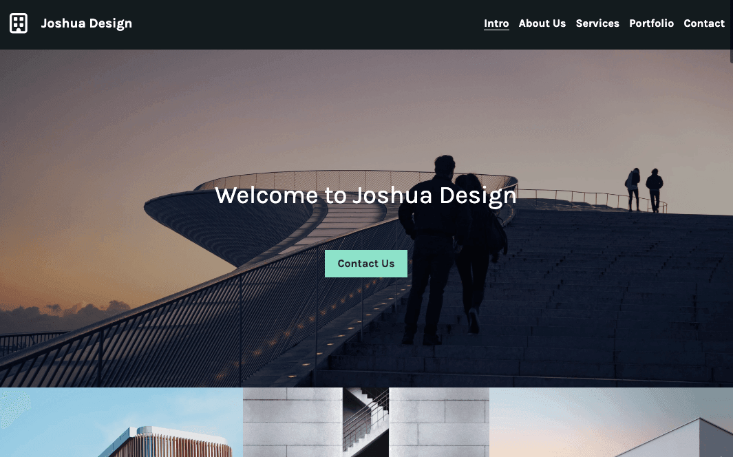 Șablon Joshua Design de la Strikingly