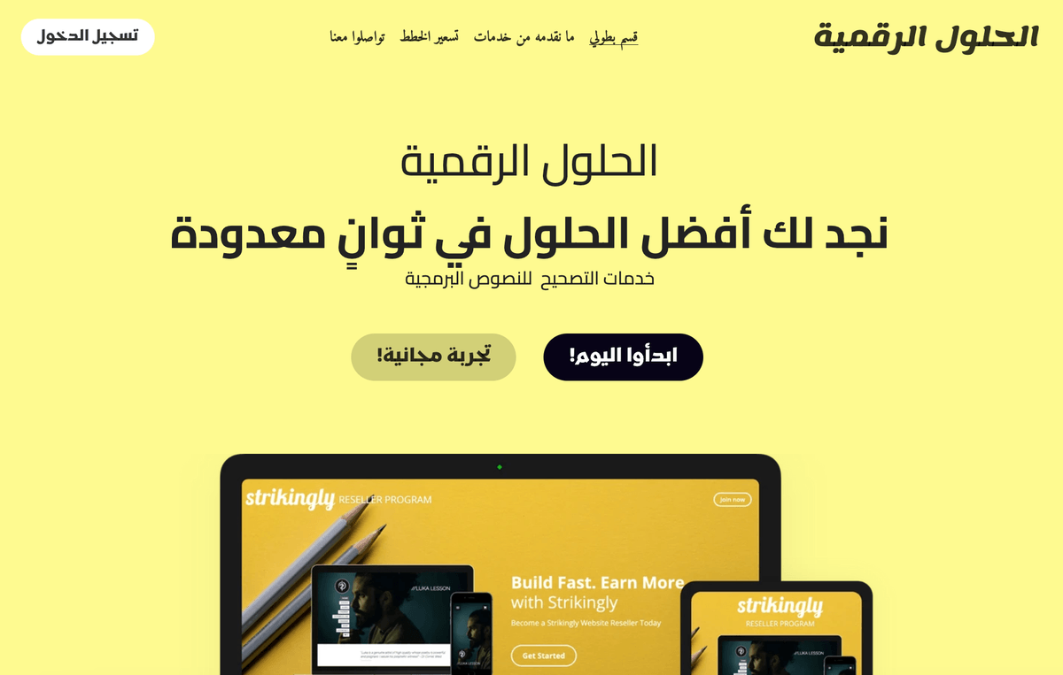 قالب ماكرو من Strikingly