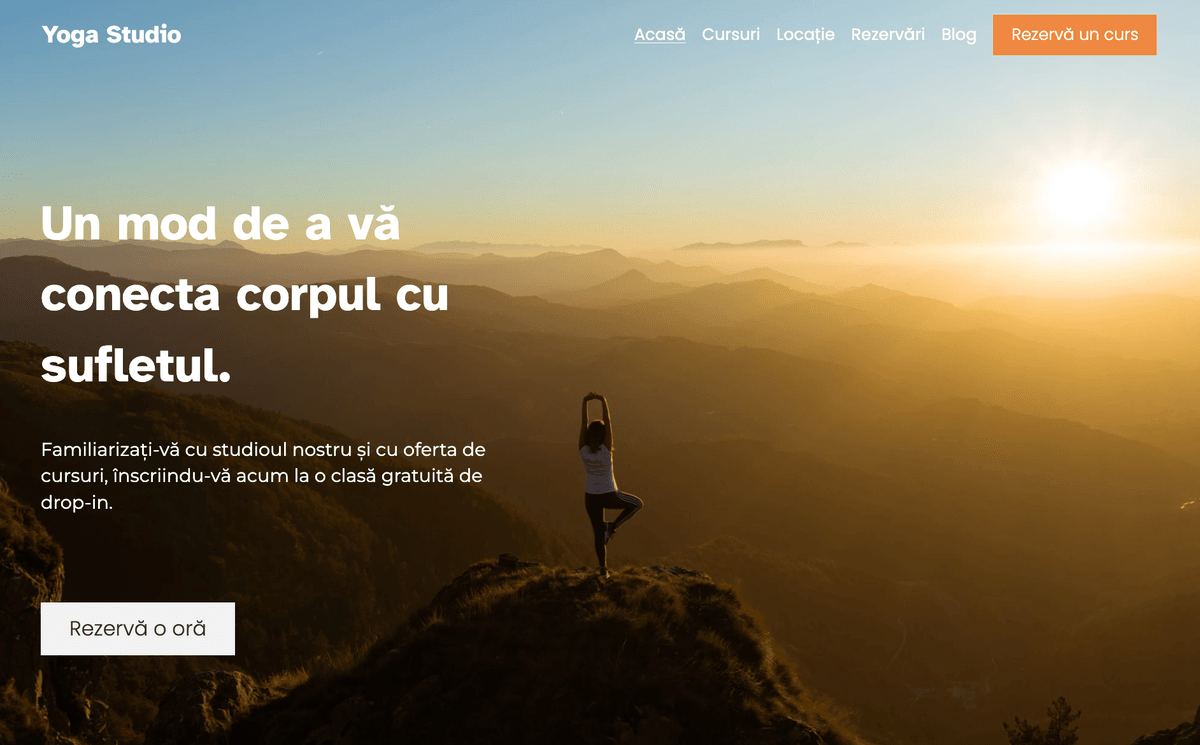 Șablon de blog pentru afaceri de yoga de la Strikingly