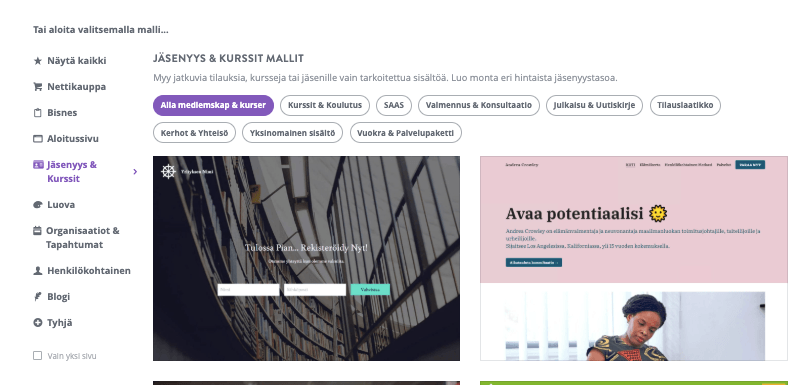 Tilausliiketoiminta Strikinglyn avulla - Valitse tilausystävällinen mallipohja