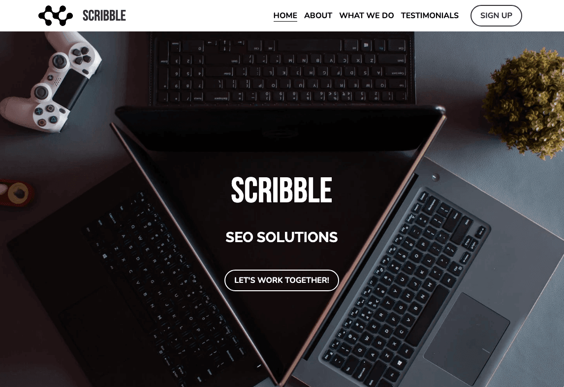Scribble Business Template od Strikingly