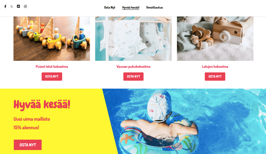 Kuva otettu Strikingly - Peggi Online Store Template