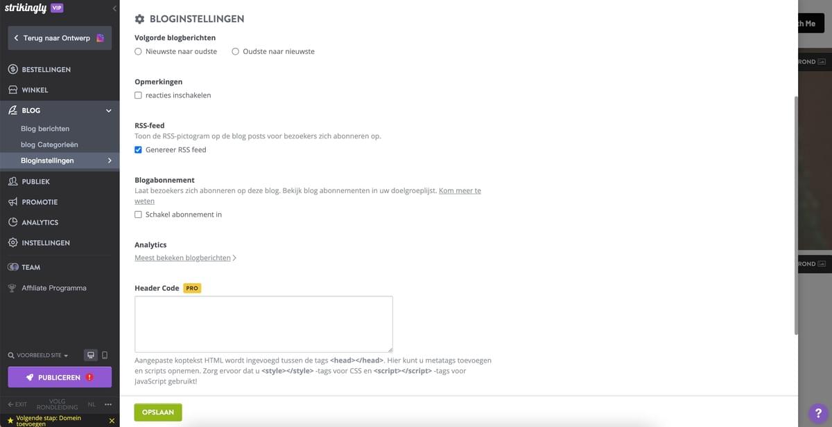 Afbeelding afkomstig van Strikingly