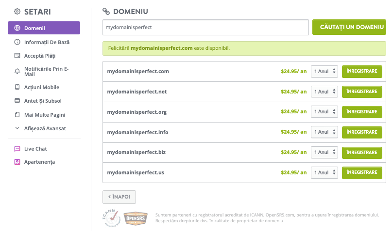 Domenii personalizate de la Strikingly