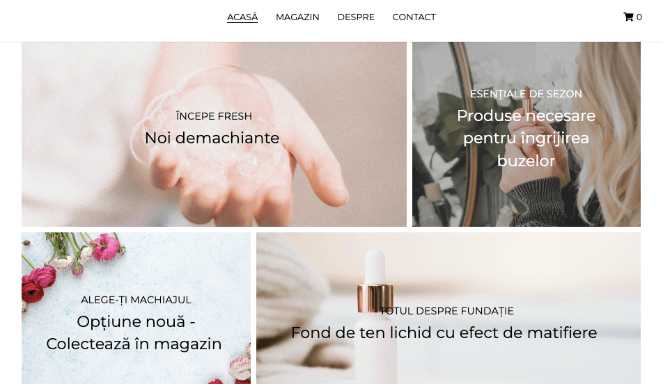 Template magazin online Chloe de la Strikingly