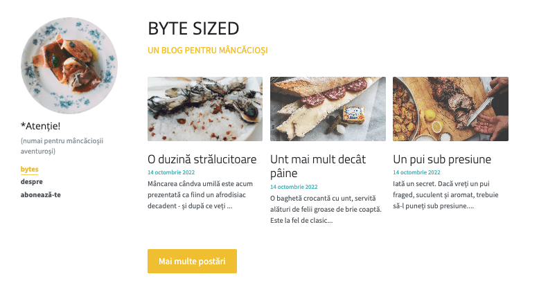 Dimensiune redusă blog șablon