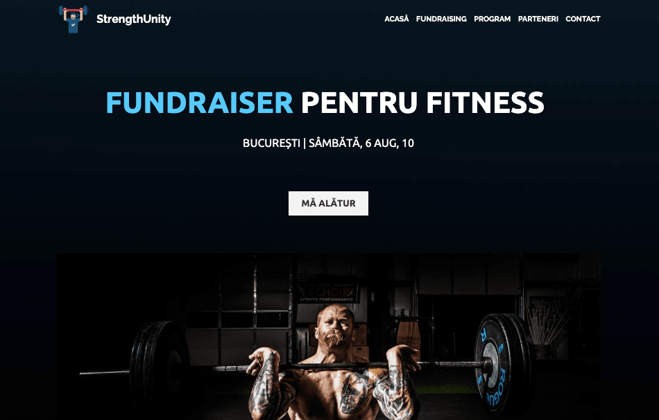 Șablon StrenghUnity de la Strikingly