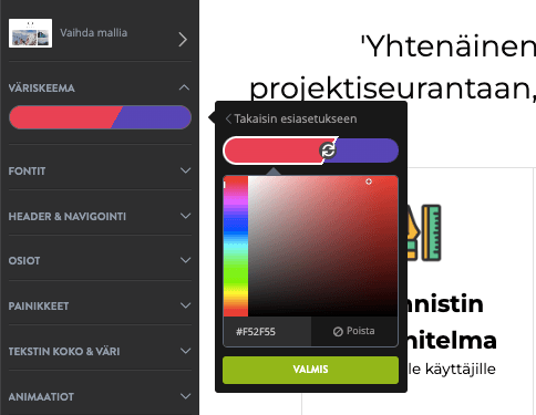 Strikingly-värinvalitsin