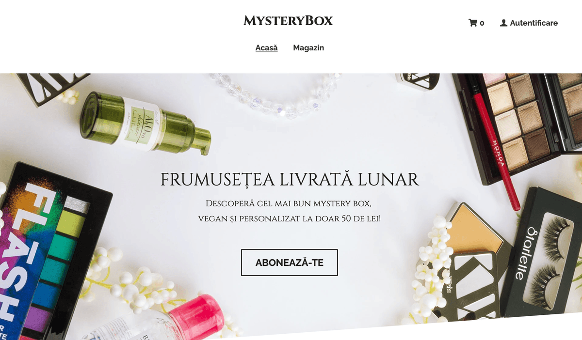 Șablon MysteyBox de la Strikingly