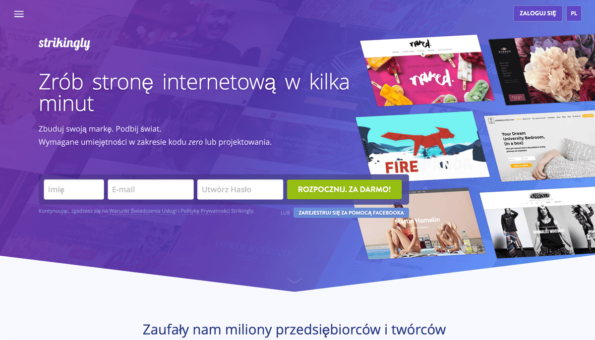 Strona Docelowa Strikingly
