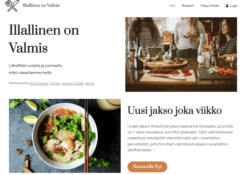 Illallinen on valmis -mallipohja