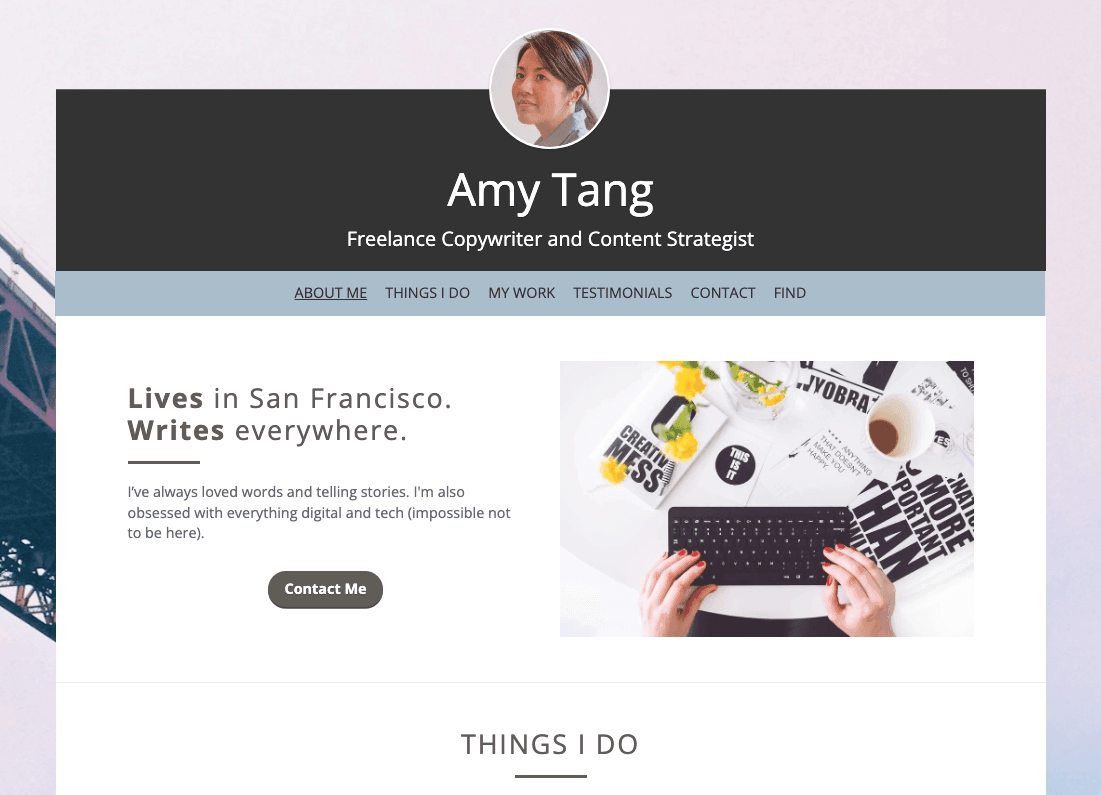 Szablon Profilu Strony Internetowej od Strikingly