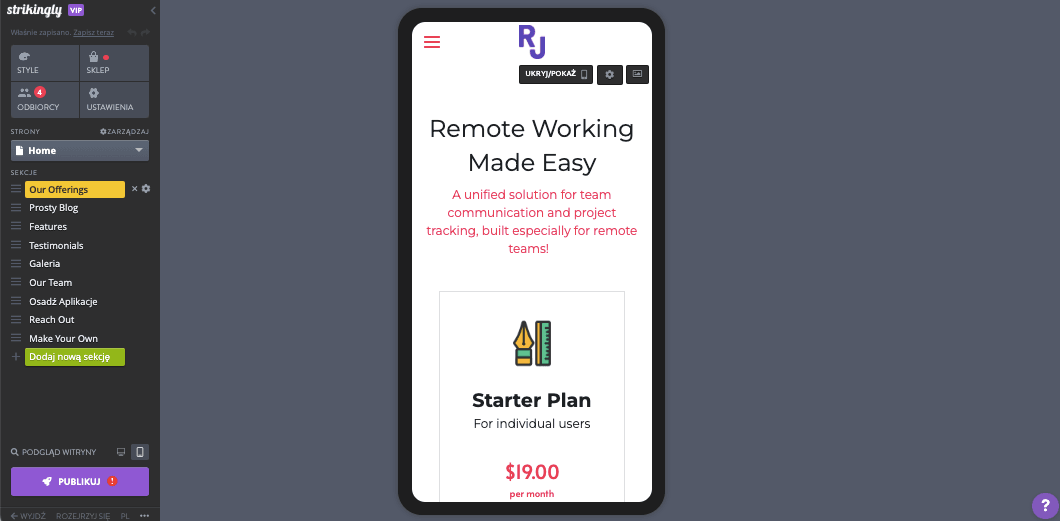 Responsywne strony internetowe w Strikingly – optymalizacja mobilna
