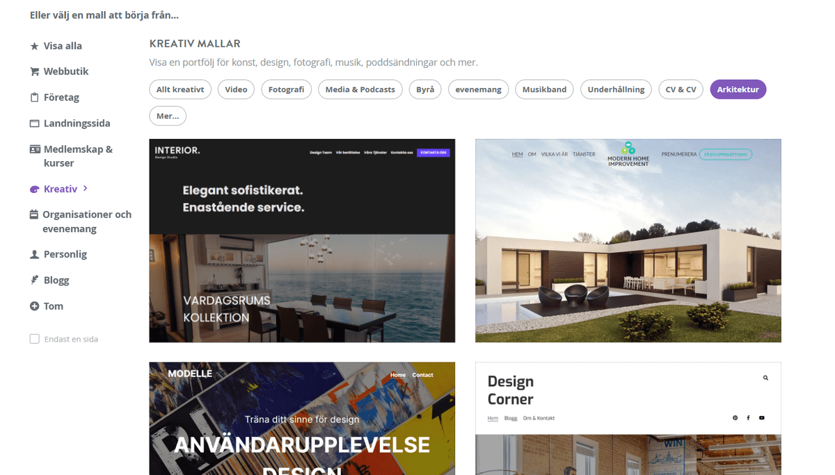 Utveckla innehåll med Strikingly