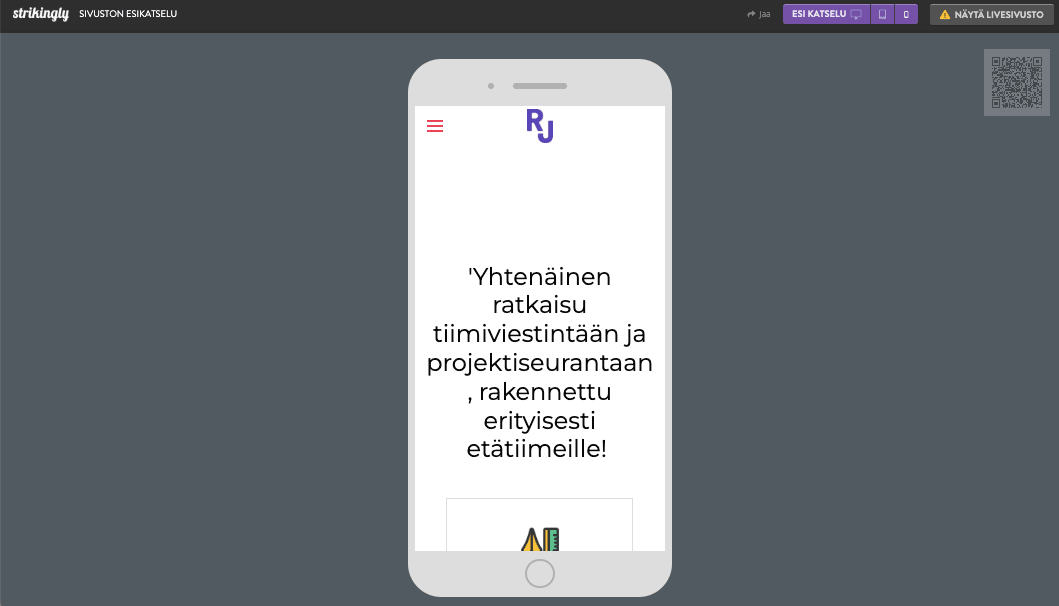 Strikingly - Musiikkisivuston rakentaminen - Responsiivinen suunnittelu