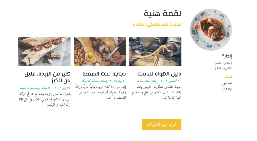 نموذج مدونة بحجم بايت من Strikingly