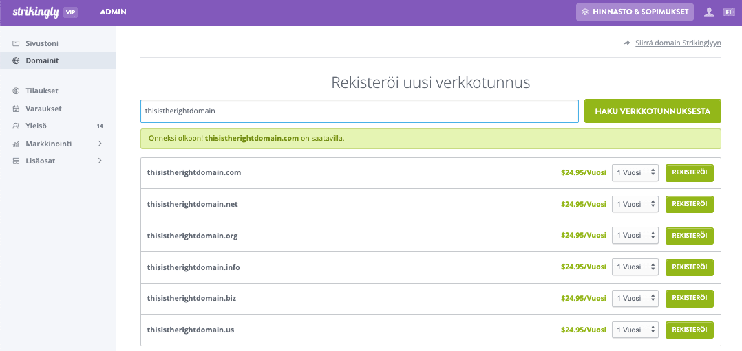 Valitse Oikea Verkkotunnus