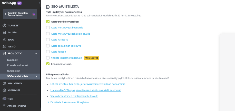 Tuotesivu - SEO-huomioita