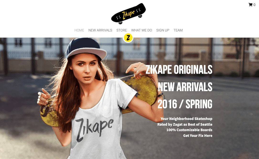 Obraz pochodzi z Strikingly - Zikape Online Store Templates