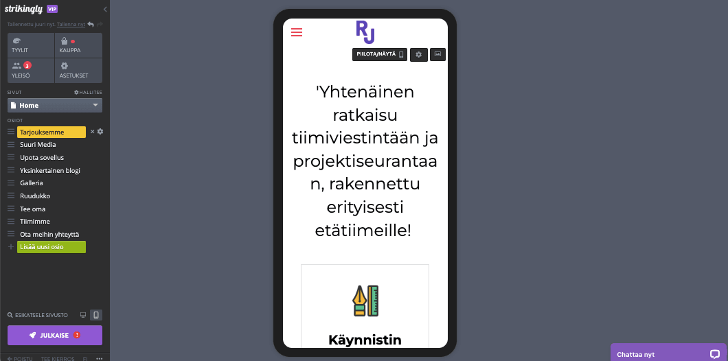 Kuinka teet mobiilisovellussivuston Strikingly - Mobile Optimizationin avulla