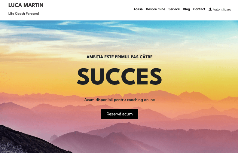 Șablon pentru antrenor de viață personală de la Strikingly