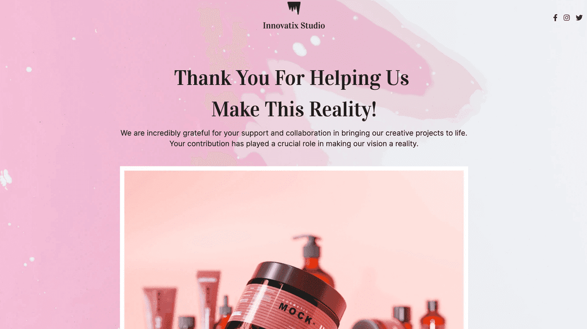 Plantilla Innovatix Studio de Strikingly