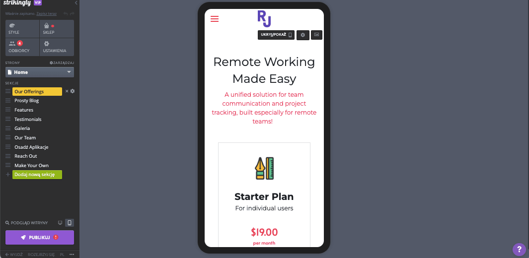 Wdrażaj Dobrą Obsługę Klienta z Strikingly - Responsywny Design