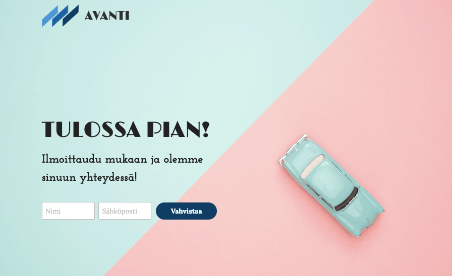 Avanti Coming Soon -malli Strikinglyltä