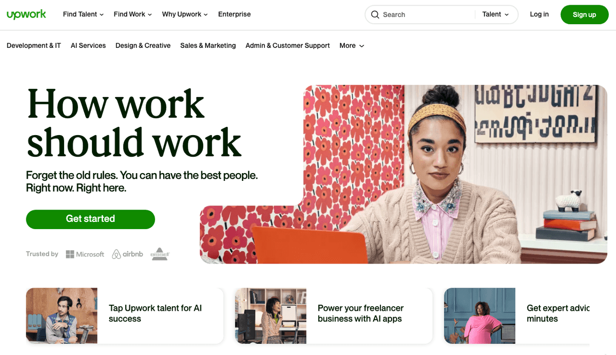 الصورة مأخوذة من Upwork 