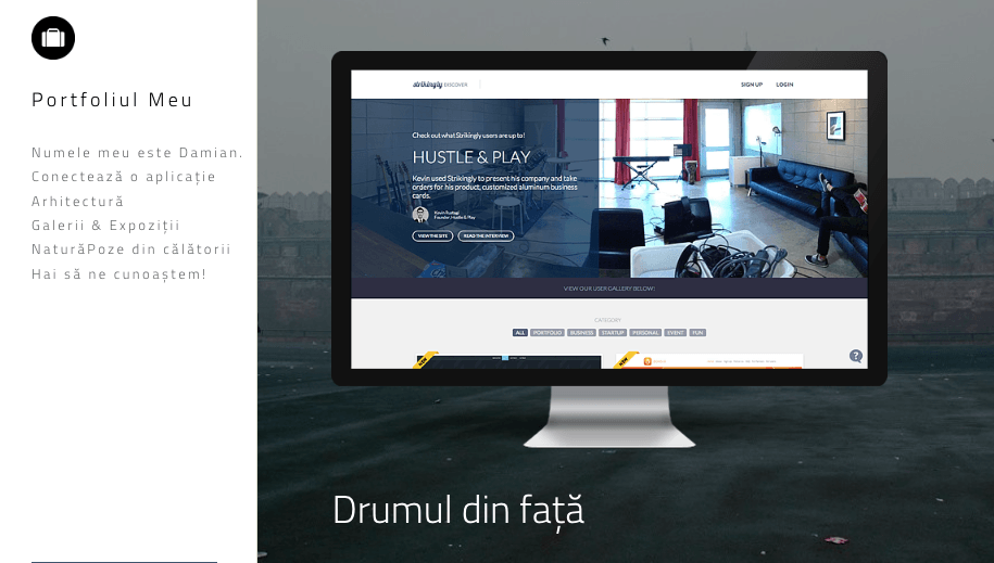 Șablon elegant de la Strikingly