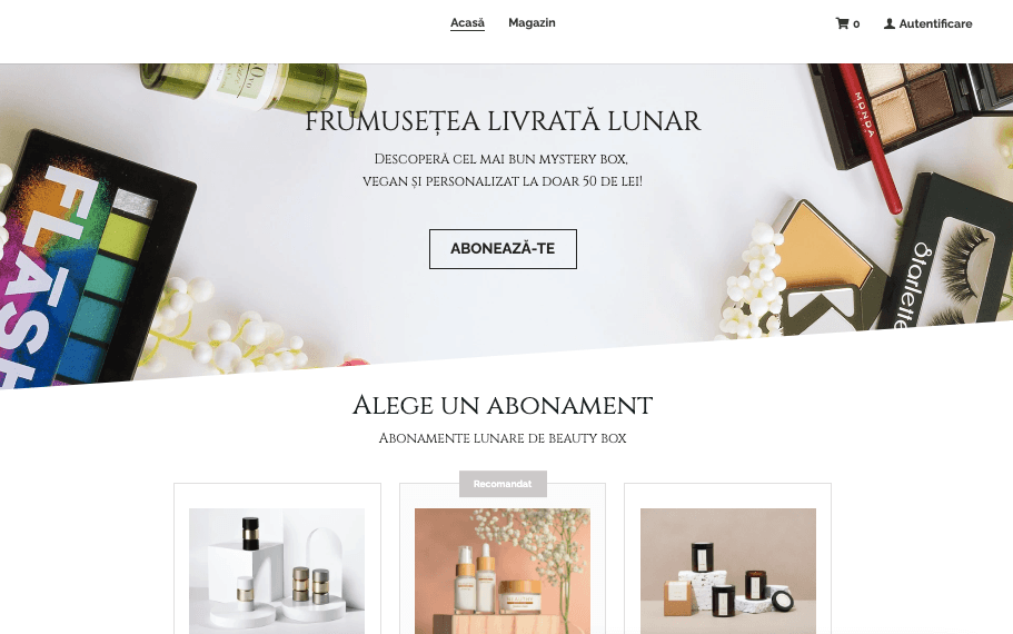 Șablon MysteryBox de la Strikingly