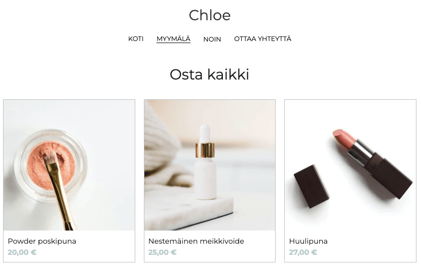 Chloe Store -malli Strikinglyltä