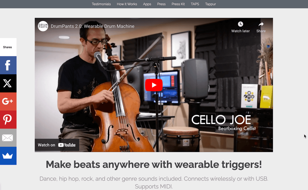 Upota musiikkivideosi Strikingly-sivustollesi