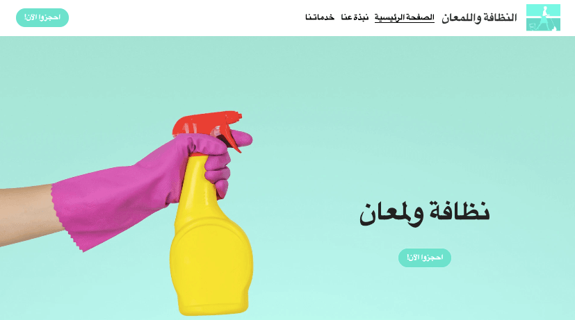 نموذج عمل لخدمات التنظيف والتلميع من Strikingly