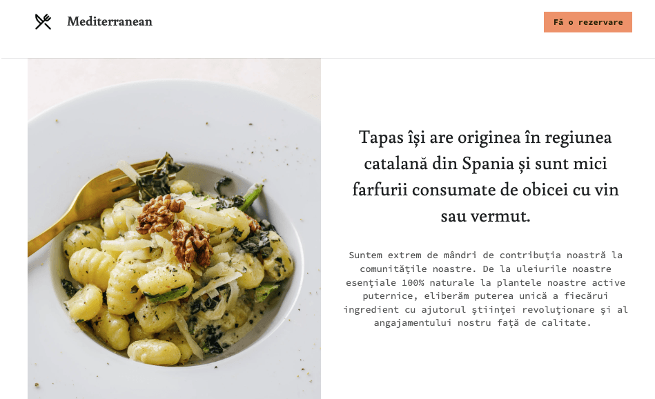 Șablon mediteranean de la Strikingly