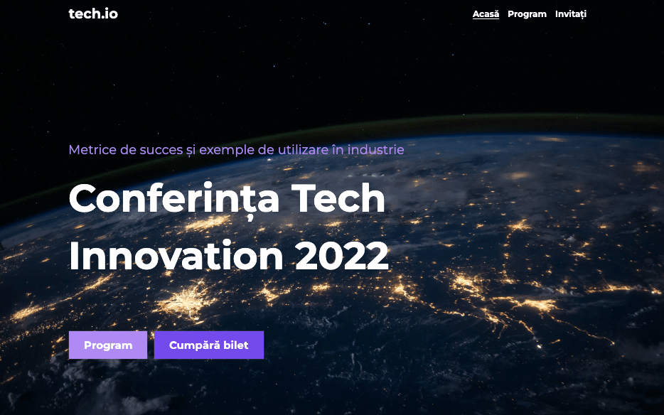 Template Tech.io de la Strikingly