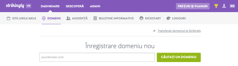 Strikingly - construirea unui site web pentru muzică - integrarea domeniului