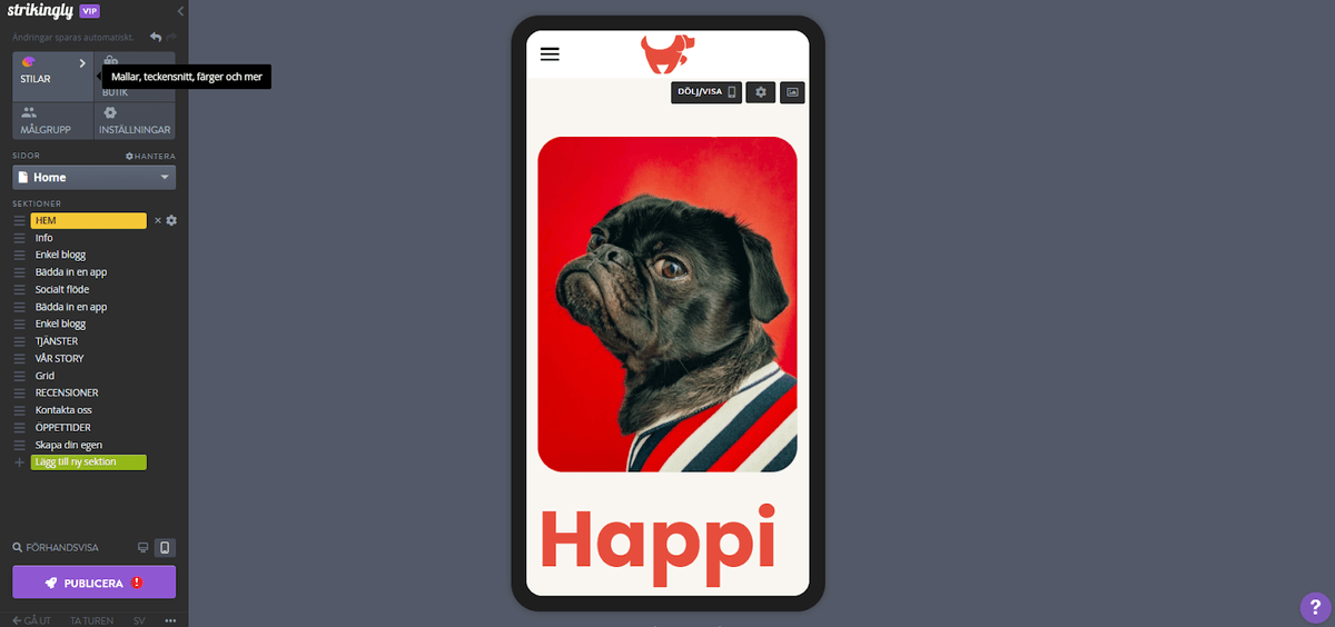 Säkerställa mobilkompatibilitet med Strikingly