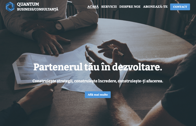 Șablonul Quantum de la Strikingly