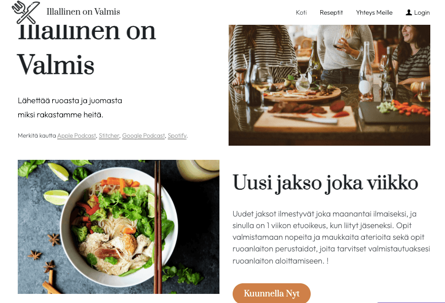 Illallinen on Valmis Blogi Malli