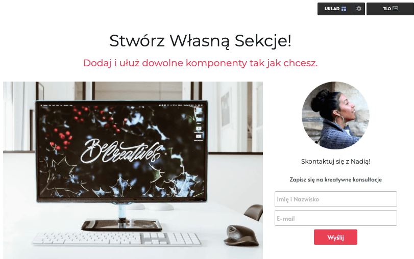 Strikingly Stwórz Swoją Sekcję