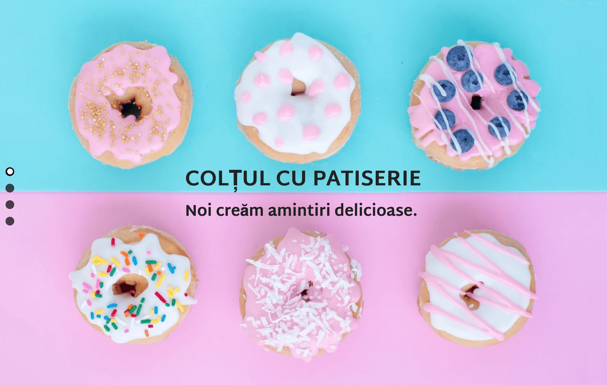 Șablonul Pastry Corner de la Strikingly