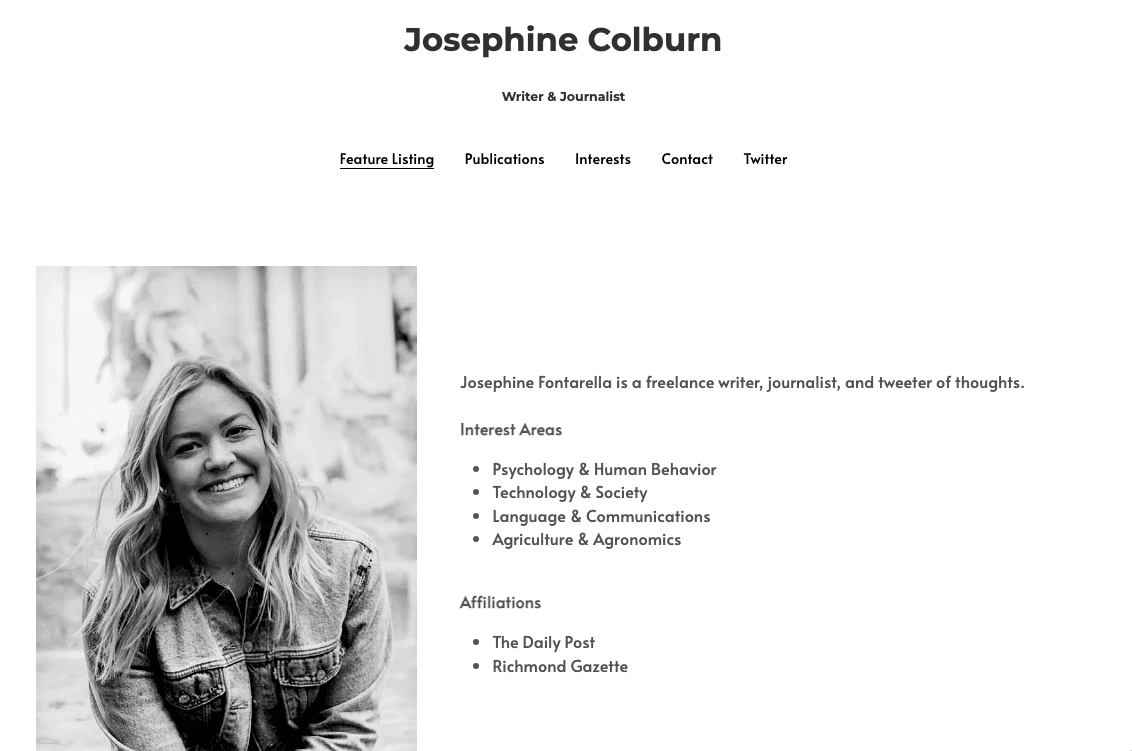 Prosty Szablon Marki Osobistej od Strikingly