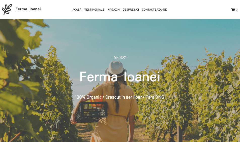 Șablonul Wendy's Farm de la Strikingly