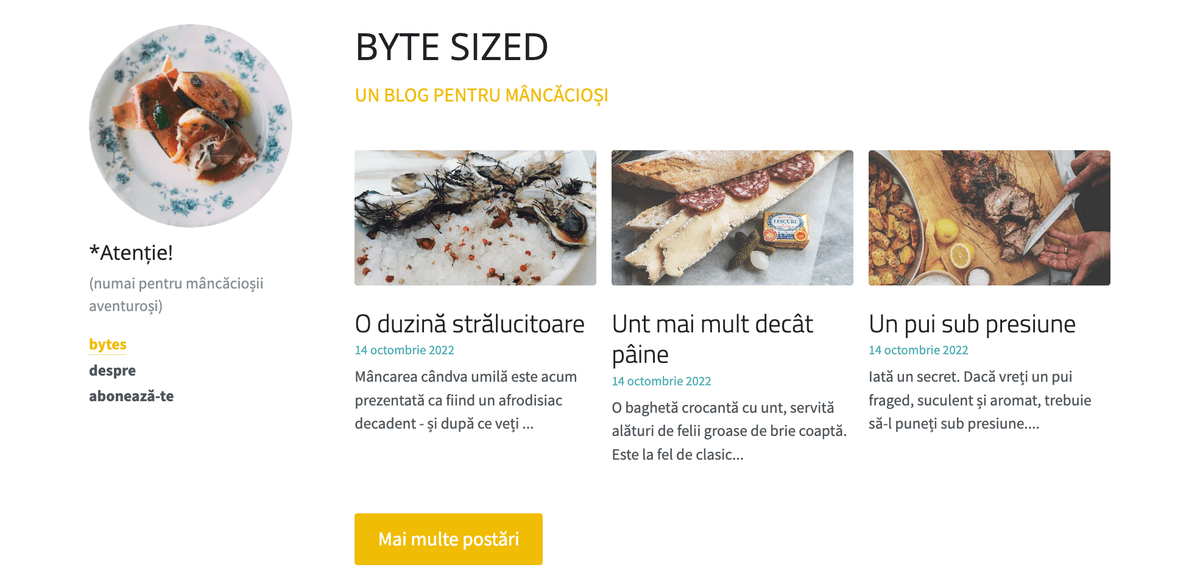 Șablon de dimensiuni mici de la Strikingly