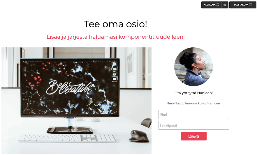 Muokattavat aloitussivut
